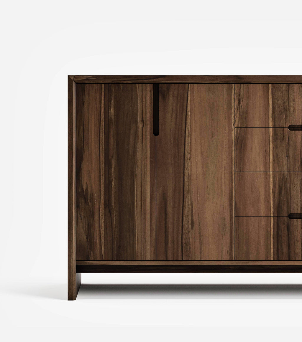 Maderas Solid Teak Credenza, 3 Drawers