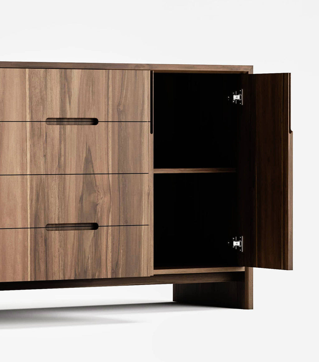 Maderas Solid Teak Credenza, 3 Drawers
