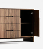Maderas Solid Teak Credenza, 3 Drawers
