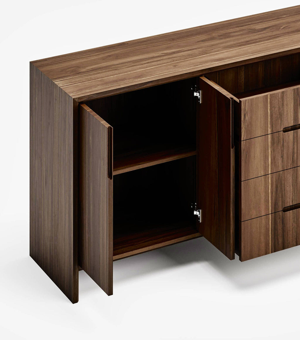 Maderas Solid Teak Credenza, 3 Drawers