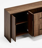 Maderas Solid Teak Credenza, 3 Drawers