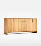 Maderas Solid Teak Credenza, 3 Drawers