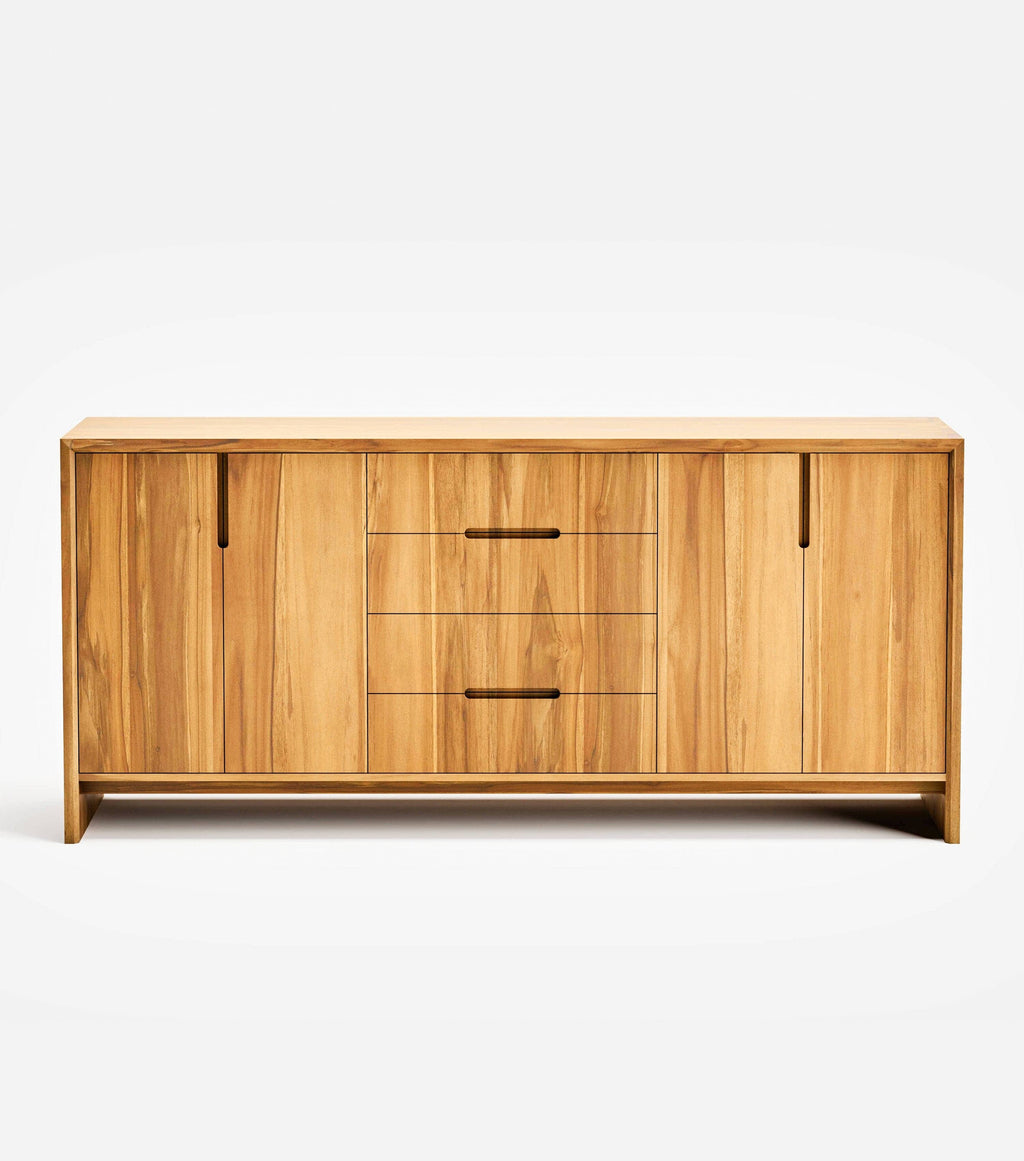 Maderas Solid Teak Credenza, 3 Drawers