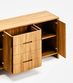 Maderas Solid Teak Credenza, 3 Drawers
