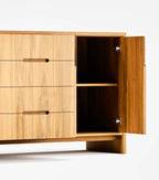 Maderas Solid Teak Credenza, 3 Drawers