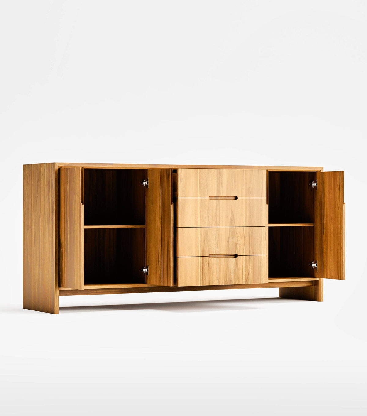 Maderas Solid Teak Credenza, 3 Drawers