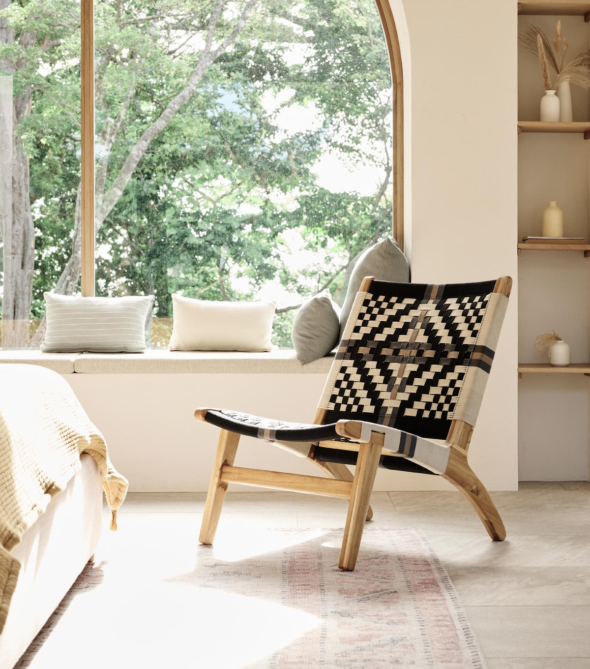 Handwoven Lounge Chair, Colonial Pattern