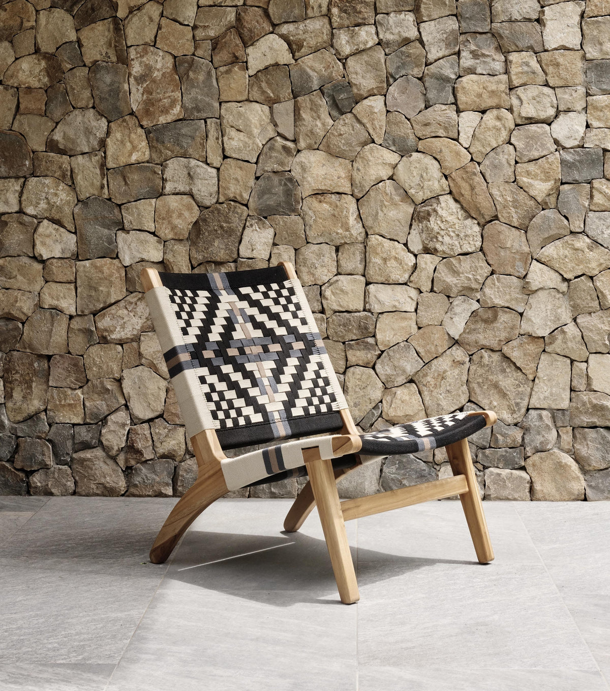 Handwoven Lounge Chair, Colonial Pattern