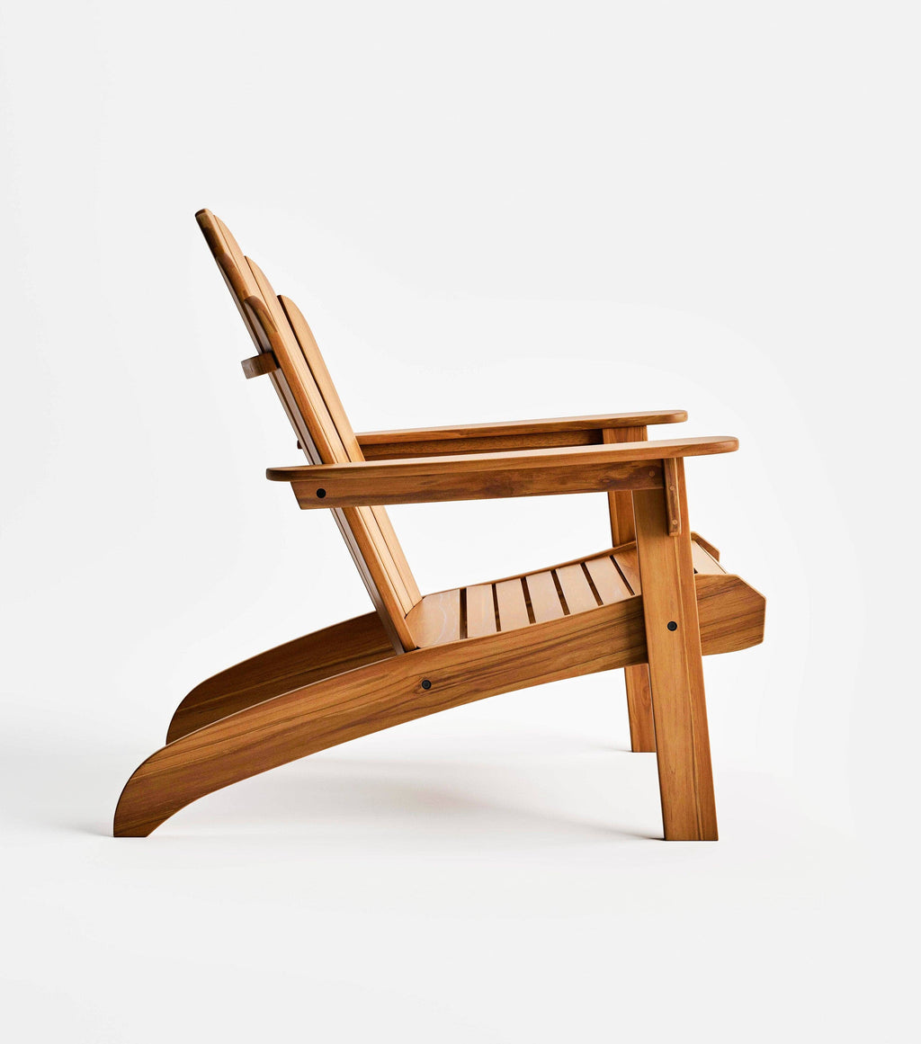 Classic Adirondack Teak Outdoor Lounge Chair