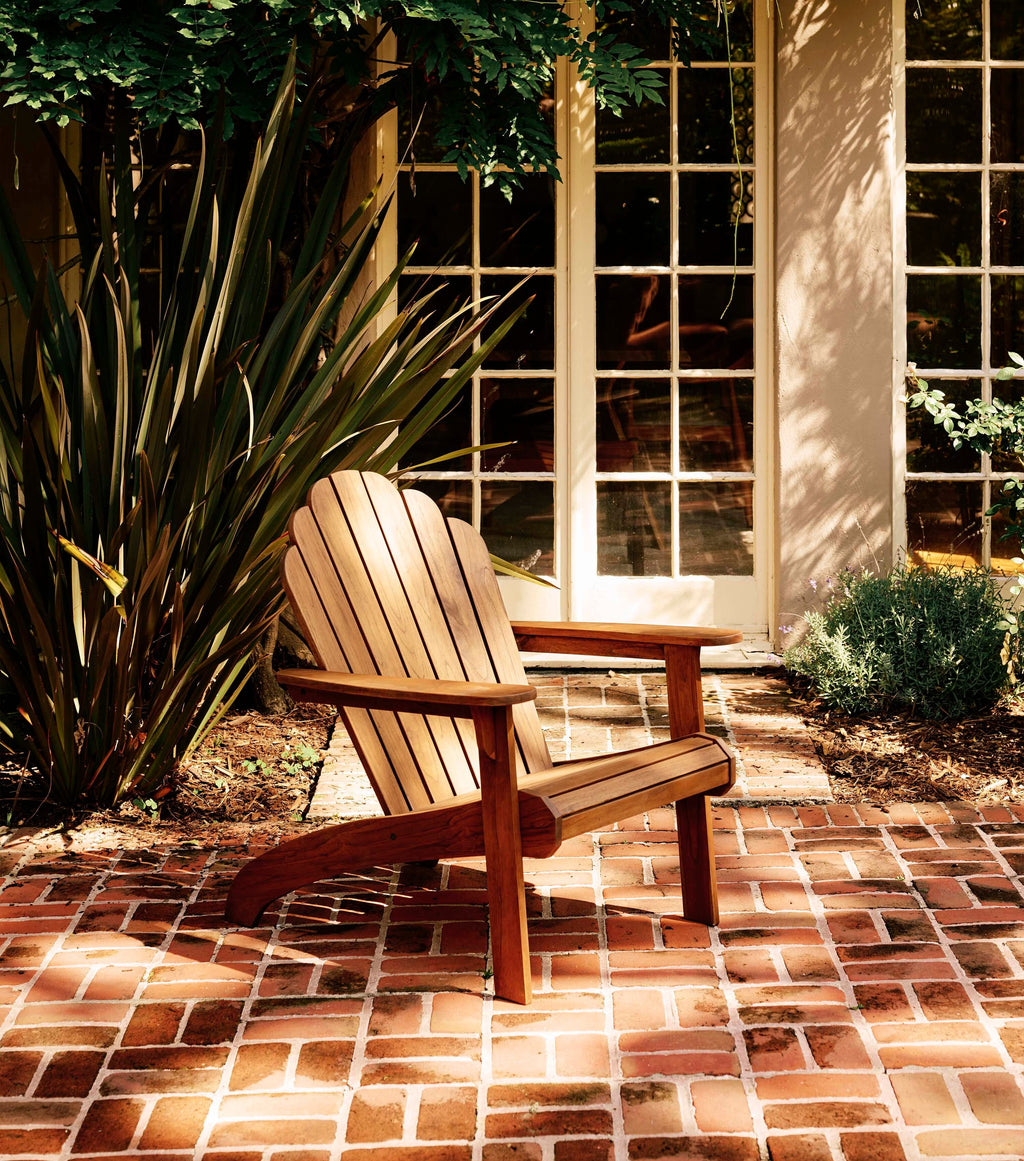 Classic Adirondack Teak Outdoor Lounge Chair