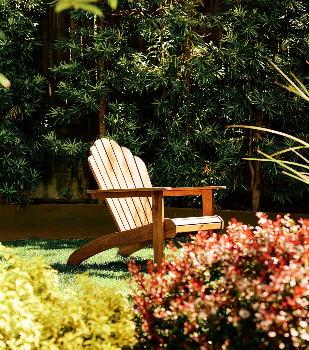 Classic Adirondack Teak Outdoor Lounge Chair