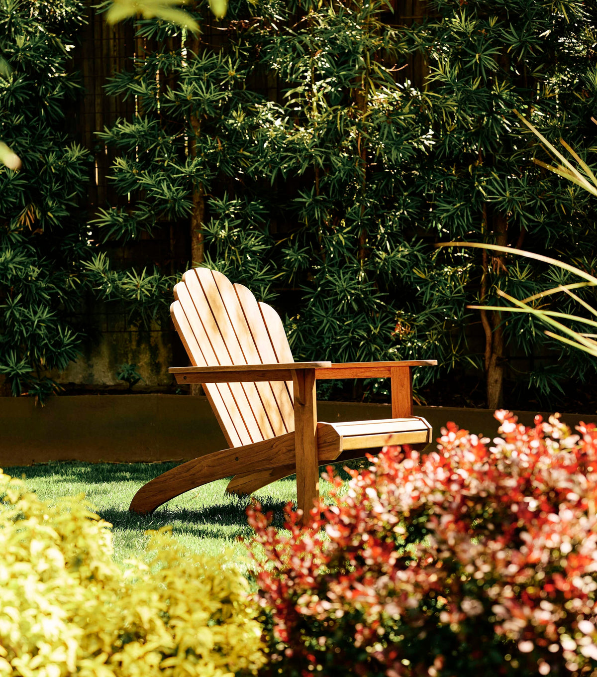 Classic Adirondack Teak Outdoor Lounge Chair
