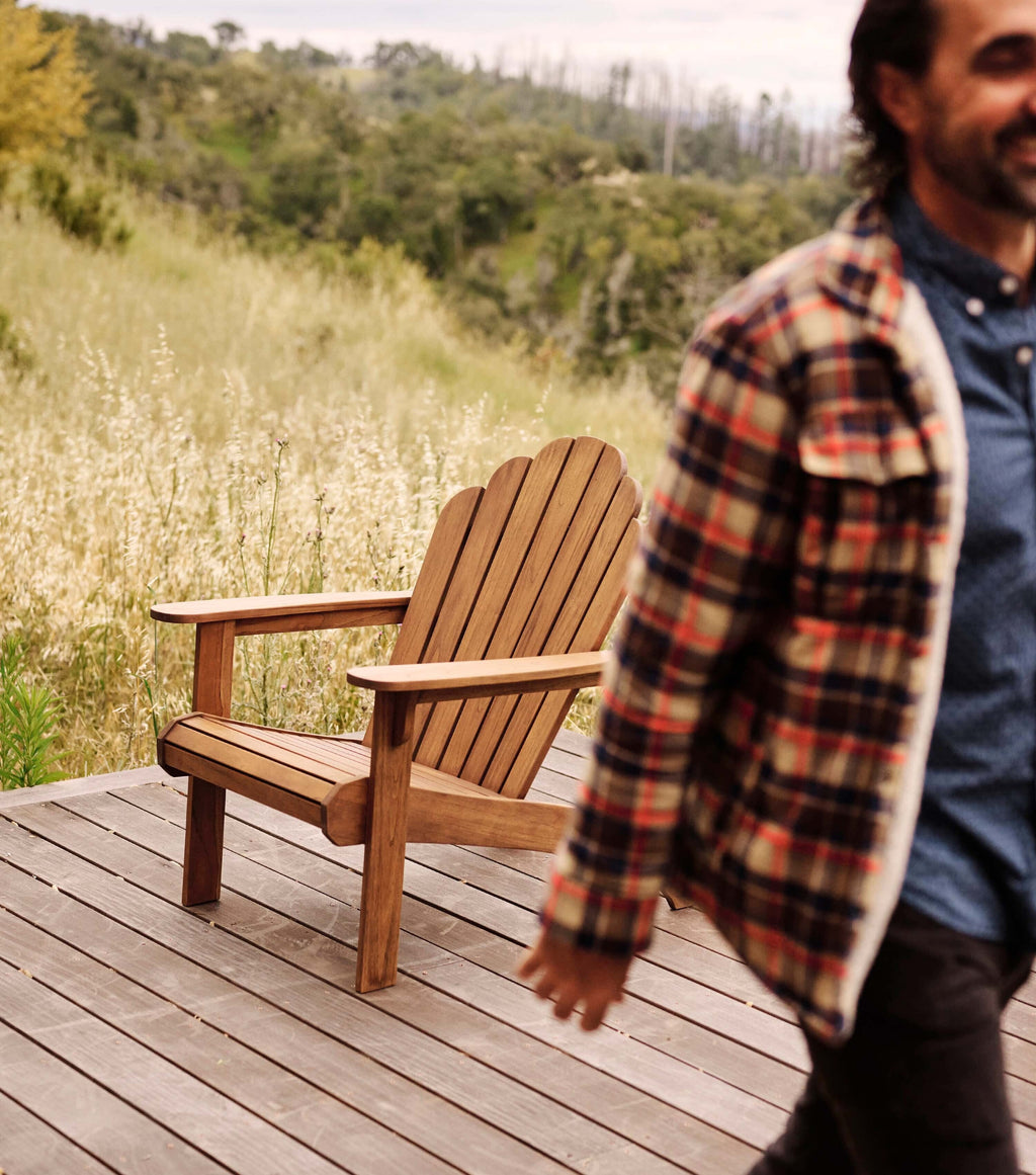Classic Adirondack Teak Outdoor Lounge Chair