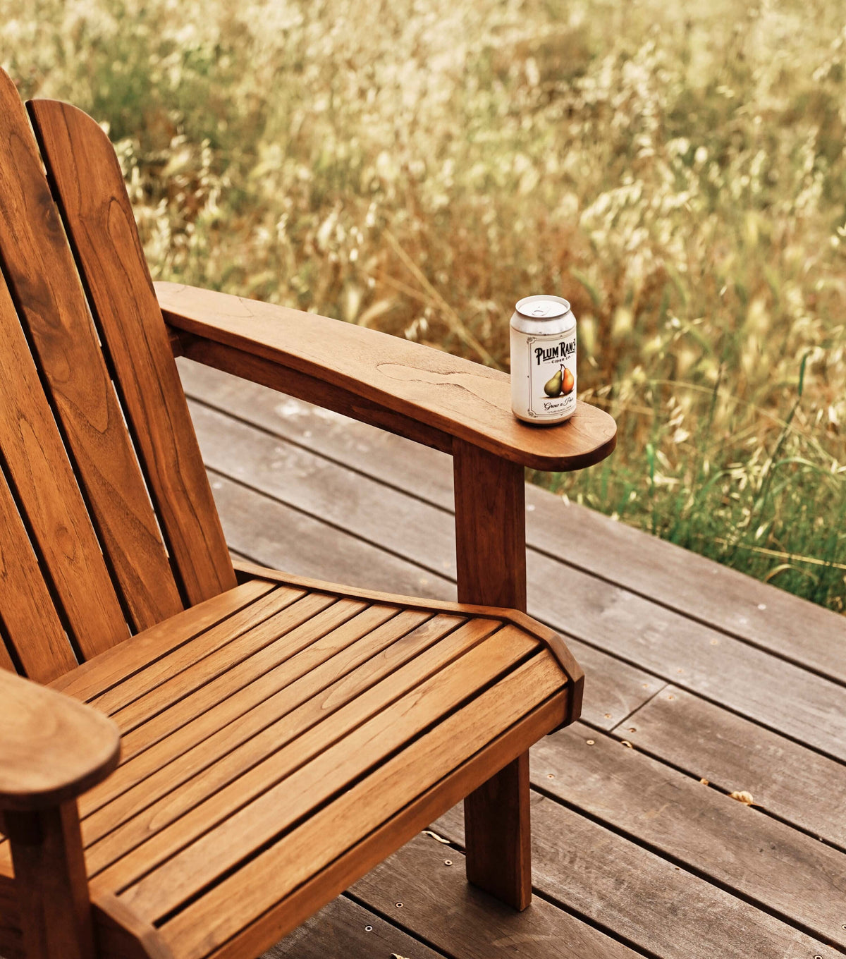 Classic Adirondack Teak Outdoor Lounge Chair