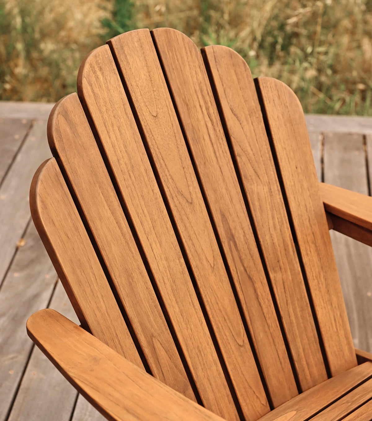 Classic Adirondack Teak Outdoor Lounge Chair