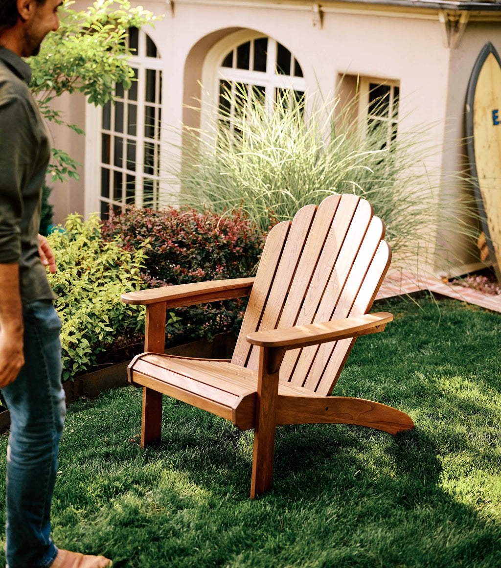 Classic Adirondack Teak Outdoor Lounge Chair