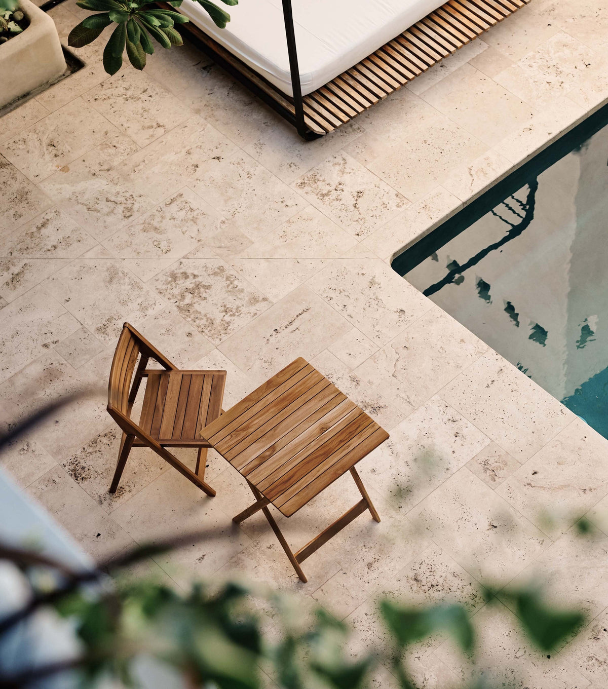 Outdoor Folding FSC Teak Bistro Table