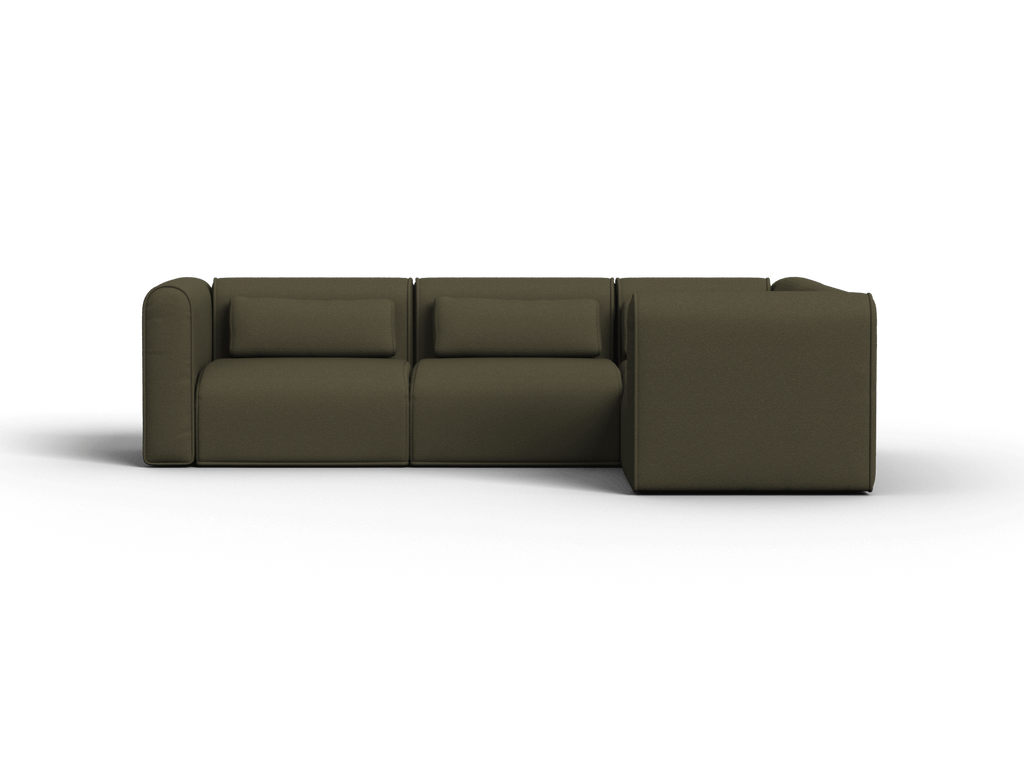 Bangalow Modular Corner Sofa, Green Boucle
