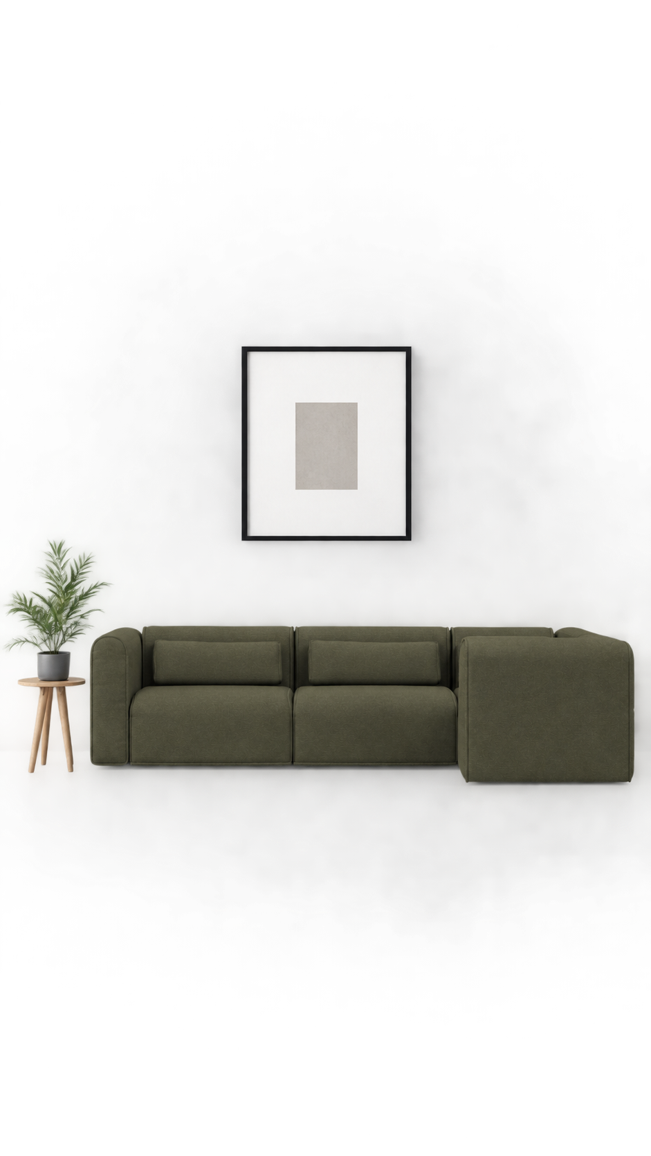 Bangalow Modular Corner Sofa, Green Boucle