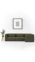 Bangalow Modular Corner Sofa, Green Boucle